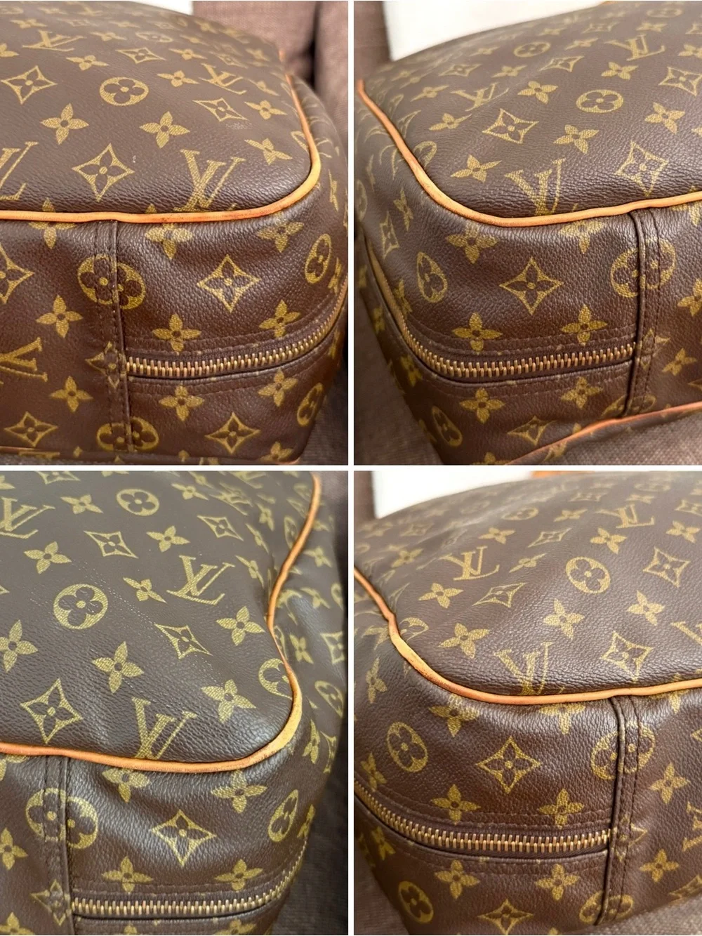 Authentic Louis Vuitton Alizé 1 Poche travel bag M41393 brown monogram LV unisex